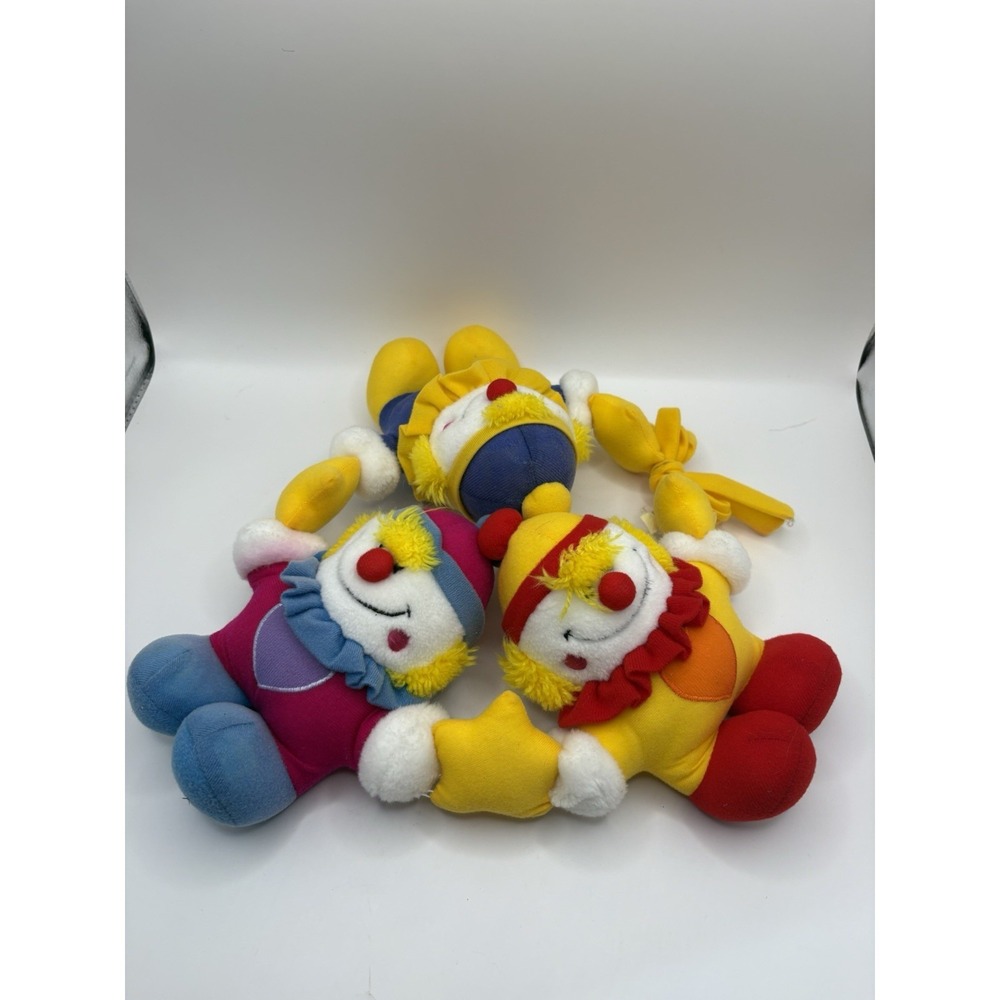 Vintage 1985 Dakin Baby Things Plush Clowns Set Of 3 Stars Tied Circle Excellent